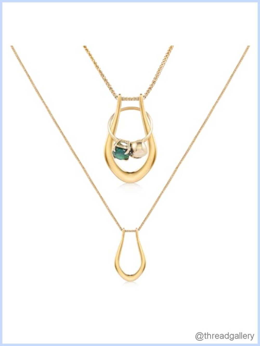 18K Gold-Plated Stainless Steel Ring Keeper Pendant Necklace